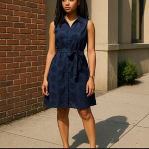 Michael Stars Sleeveless Navy Blue Shirt Dress